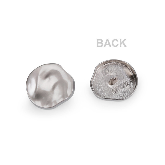 Metal shank button with unique / uneven shape size 42' - Nickel dark (25 Pieces) Metal shank button with unique / uneven shape size 42' - Nickel dark (25 Pieces)