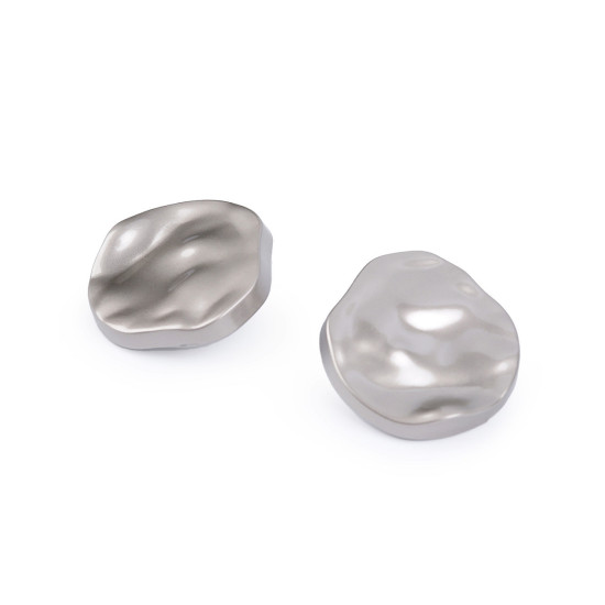 Metal shank button with unique / uneven shape size 42' - Nickel dark (25 Pieces) Metal shank button with unique / uneven shape size 42' - Nickel dark (25 Pieces)