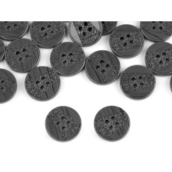 Botón con grabado láser, tamaño 24', 28', 32', 36' - Gris (200 Piezas)