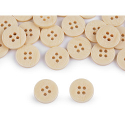 Botón con grabado láser, tamaño 24', 28', 32', 36' - Crema (200 Piezas)