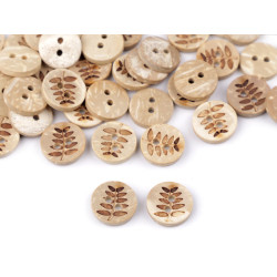 Coconut button, flowers size 20' - Ivory (200 Pieces)