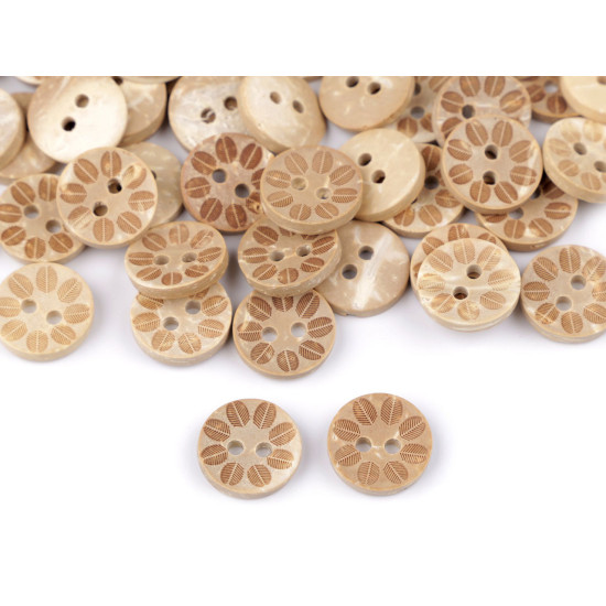 Coconut button, flowers size 20' - Ivory (200 Pieces)