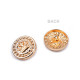 Metal button, size 24'; 32' - Pink gold (5 Pieces) Metal button, size 24'; 32' - Pink gold (5 Pieces)