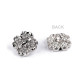 Metal four-leaf clover button with rhinestones size 20' - Silver (5 Pieces) Metal four-leaf clover button with rhinestones size 20' - Silver (5 Pieces)