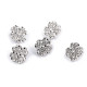 Metal four-leaf clover button with rhinestones size 20' - Silver (5 Pieces) Metal four-leaf clover button with rhinestones size 20' - Silver (5 Pieces)