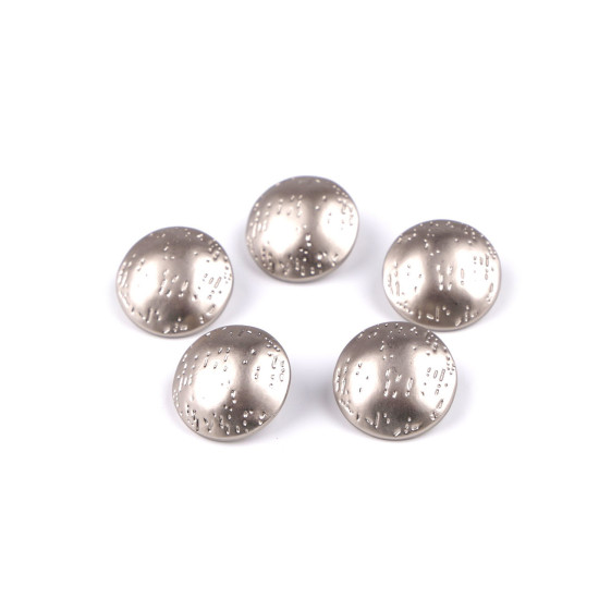 Metal button finely hammered size 24'; 30'; 38' - Nickel (5 Pieces) Metal button finely hammered size 24'; 30'; 38' - Nickel (5 Pieces)