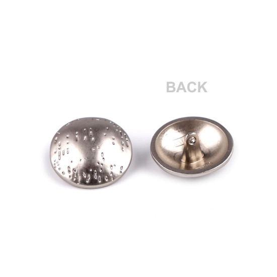Metal button finely hammered size 24'; 30'; 38' - Nickel (5 Pieces) Metal button finely hammered size 24'; 30'; 38' - Nickel (5 Pieces)