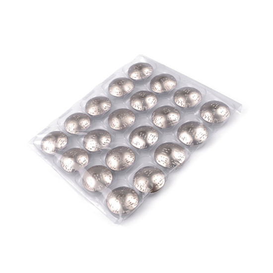 Metal button finely hammered size 24'; 30'; 38' - Nickel (5 Pieces) Metal button finely hammered size 24'; 30'; 38' - Nickel (5 Pieces)