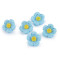Bouton 3d imitation fleur en crochet, taille 28' - Bleu lumineux (100 Pièces)