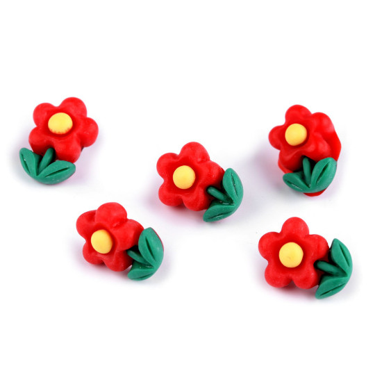 Button 3d flower size 24' - Red (5 Pieces) Button 3d flower size 24' - Red (5 Pieces)