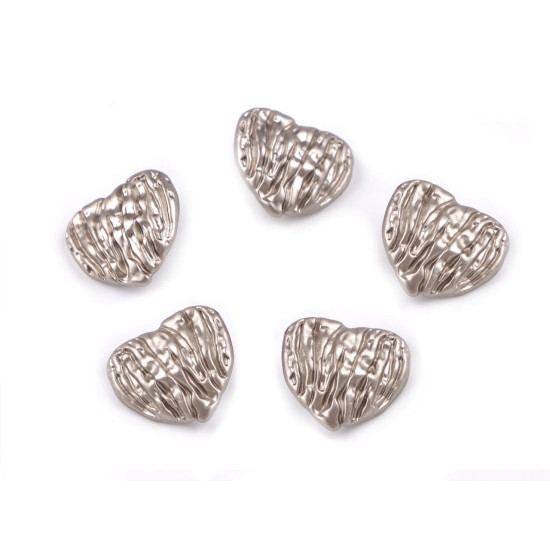 Metal button size 28' heart - Gold classic (5 Pieces) Metal button size 28' heart - Gold classic (5 Pieces)