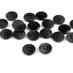 Botón con punto de costura de imitación, tamaño 24’, 28’, 36’, 40’ - Negro (100 Piezas)