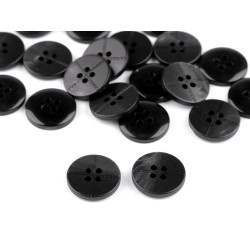 Botón con punto de costura de imitación, tamaño 24’, 28’, 36’, 40’ - Negro (20 Piezas)