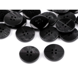 Botón con punto de costura de imitación, tamaño 24’, 28’, 36’, 40’ - Negro (100 Piezas)