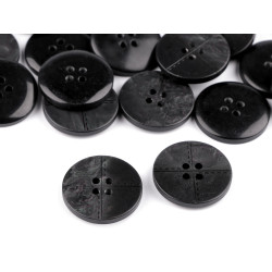 Botón con punto de costura de imitación, tamaño 24’, 28’, 36’, 40’ - Negro (20 Piezas)
