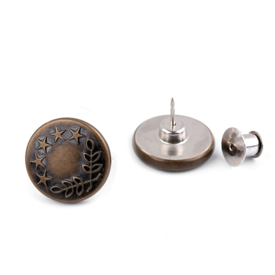 Jeans button, detachable size 32" - Vintage brass (2 Pieces) Jeans button, detachable size 32" - Vintage brass (2 Pieces)