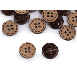 Double-sided coconut button size 24', 28', 36', 40', 48' - Natural medium (100 Pieces)