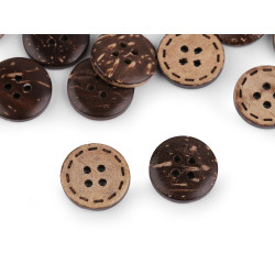 Double-sided coconut button size 24', 28', 36', 40', 48' - Natural medium (100 Pieces)
