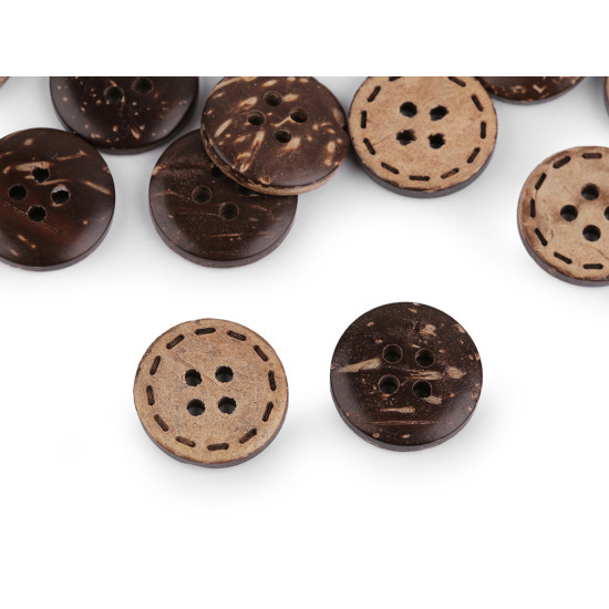 Double-sided coconut button size 24', 28', 36', 40', 48' - Natural medium (50 Pieces) Double-sided coconut button size 24', 28', 36', 40', 48' - Natural medium (50 Pieces)