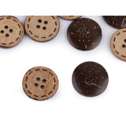 Double-sided coconut button size 24', 28', 36', 40', 48' - Natural medium (100 Pieces)