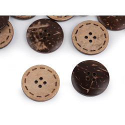Double-sided coconut button size 24', 28', 36', 40', 48' - Natural medium (100 Pieces)