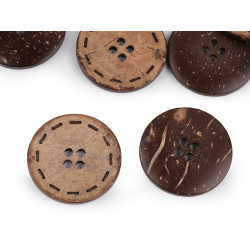 Double-sided coconut button size 24', 28', 36', 40', 48' - Natural medium (100 Pieces)