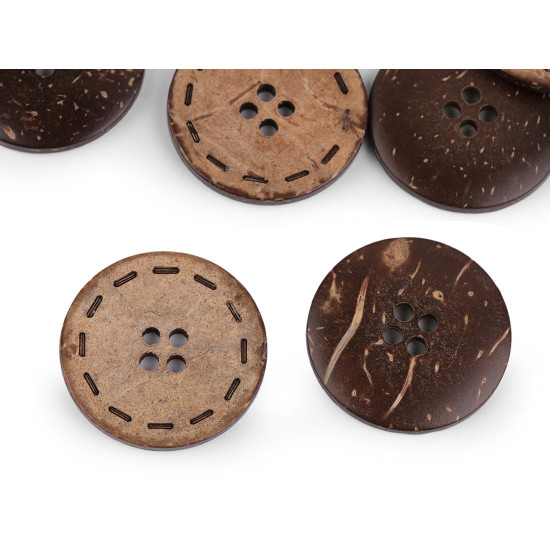 Double-sided coconut button size 24', 28', 36', 40', 48' - Natural medium (50 Pieces) Double-sided coconut button size 24', 28', 36', 40', 48' - Natural medium (50 Pieces)
