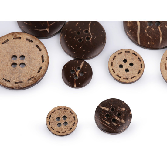 Double-sided coconut button size 24', 28', 36', 40', 48' - Natural medium (50 Pieces) Double-sided coconut button size 24', 28', 36', 40', 48' - Natural medium (50 Pieces)