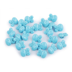 Button children's size 28' rabbit - Blue azure (125 Pieces)