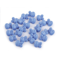 Button children's size 28' rabbit - Blue (125 Pieces)