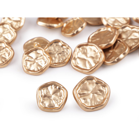 Metal button, pressed look, size 32', 36' - Gold lt. (10 Pieces) Metal button, pressed look, size 32', 36' - Gold lt. (10 Pieces)