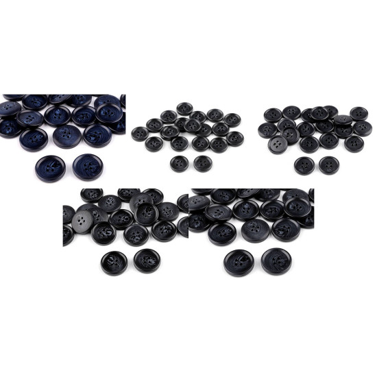 Anzug-knopf, größe 24", 28", 32", 36", 40" - Schwarz (100 Stücke) Anzug-knopf, größe 24", 28", 32", 36", 40" - Schwarz (100 Stücke)