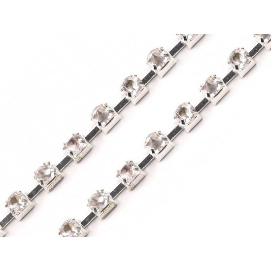 Rhinestone chain trim width 2.9 mm - Crystal (9 Meters) Rhinestone chain trim width 2.9 mm - Crystal (9 Meters)