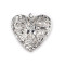 Médaillon filigrane coeur, 26 x 26 mm - Argent lumineux (20 Pièces)
