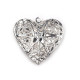 Medalion serce 26x26 mm otwierany - Srebrny jasny (1 Sztuka) Medalion serce 26x26 mm otwierany - Srebrny jasny (1 Sztuka)