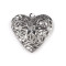 Médaillon filigrane coeur, 26 x 26 mm - Platine (1 Pièce)