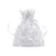 Woreczek podarunkowy 6,5x9 cm organza z brokatem - White (100 Sztuki) Woreczek podarunkowy 6,5x9 cm organza z brokatem - White (100 Sztuki)