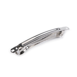 French style barrettes / unfinished hair clips 7.5x78 mm - Platinum (2 Pieces)