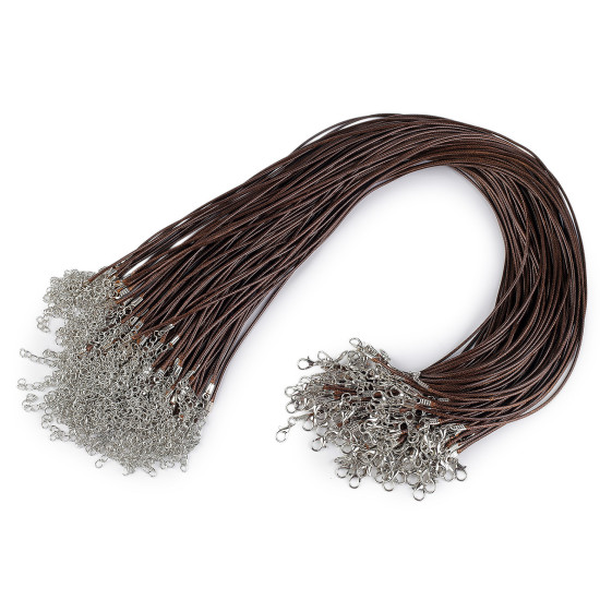 Braided necklace cord with lobster clasp length 45 cm - Lightgrey (100 Pieces) Braided necklace cord with lobster clasp length 45 cm - Lightgrey (100 Pieces)