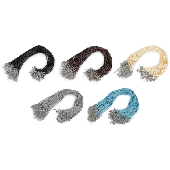 Braided necklace cord with lobster clasp length 45 cm - Lightgrey (100 Pieces) Braided necklace cord with lobster clasp length 45 cm - Lightgrey (100 Pieces)