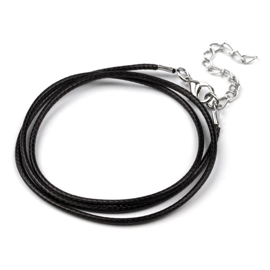 Braided necklace cord with lobster clasp length 45 cm - Lightgrey (100 Pieces) Braided necklace cord with lobster clasp length 45 cm - Lightgrey (100 Pieces)
