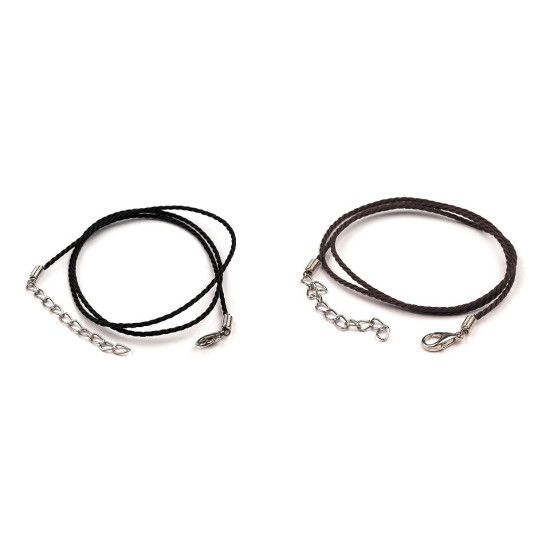 Twisted necklace cord with lobster clasp length 45 cm - Black (2 Pieces) Twisted necklace cord with lobster clasp length 45 cm - Black (2 Pieces)