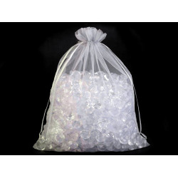 Woreczek podarunkowy 21x29 cm organza - Srebrny (10 Sztuki)
