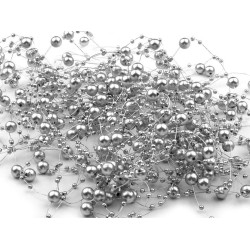 Beaded garland ø7mm length 130 cm - Silver (12 Pieces)