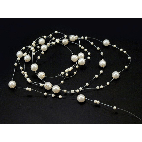 Perełki na żyłce silikonowej ø7mm długość 130cm - Srebrny (4 Sztuki) Perełki na żyłce silikonowej ø7mm długość 130cm - Srebrny (4 Sztuki)