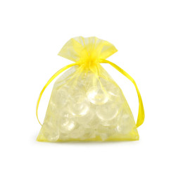 Woreczek podarunkowy 9x11 cm organza - Żółty (10 Sztuki)
