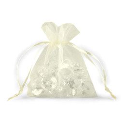 Woreczek podarunkowy 9x11 cm organza - Kremowyjasny (10 Sztuki)
