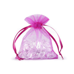Woreczek podarunkowy 9x11 cm organza - Różowo-fioletowy (10 Sztuki)