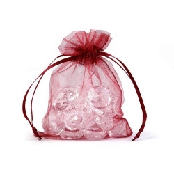 Woreczek podarunkowy 9x11 cm organza - Jasny bordo (10 Sztuki)