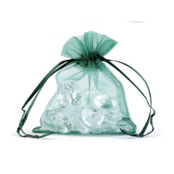Woreczek podarunkowy 9x11 cm organza - Zielony jodłowy (10 Sztuki)